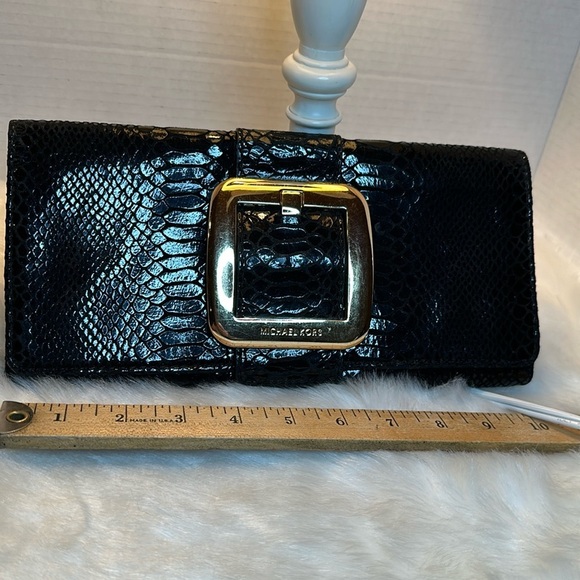 MICHAEL Michael Kors Handbags - Michael Kors black python leather clutch
